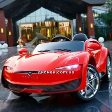 Детский электромобиль M 3964 EBLR-3 Tesla, кожаное сиденье, красный